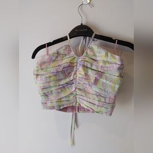 C/MEO Collective Perplex Citron Paisley Crop Top NWT Size Small US 4